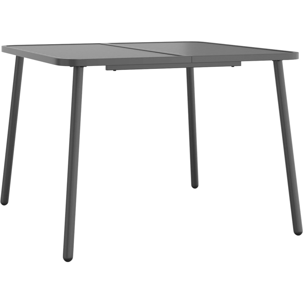 vidaXL 2 Seater Anthracite Steel Slatted Garden Table Image 2