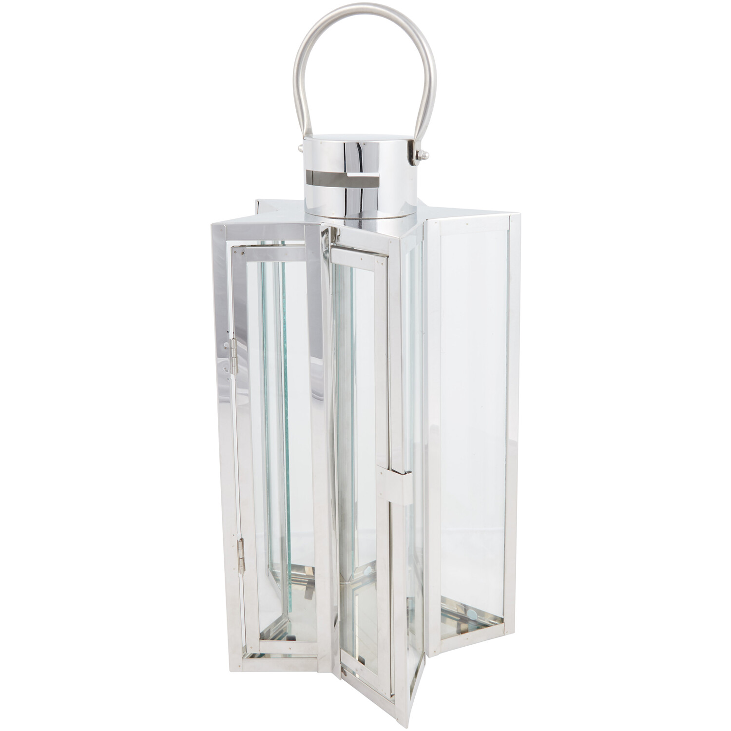 Stainless Steel Star Lantern - Silver Image 1