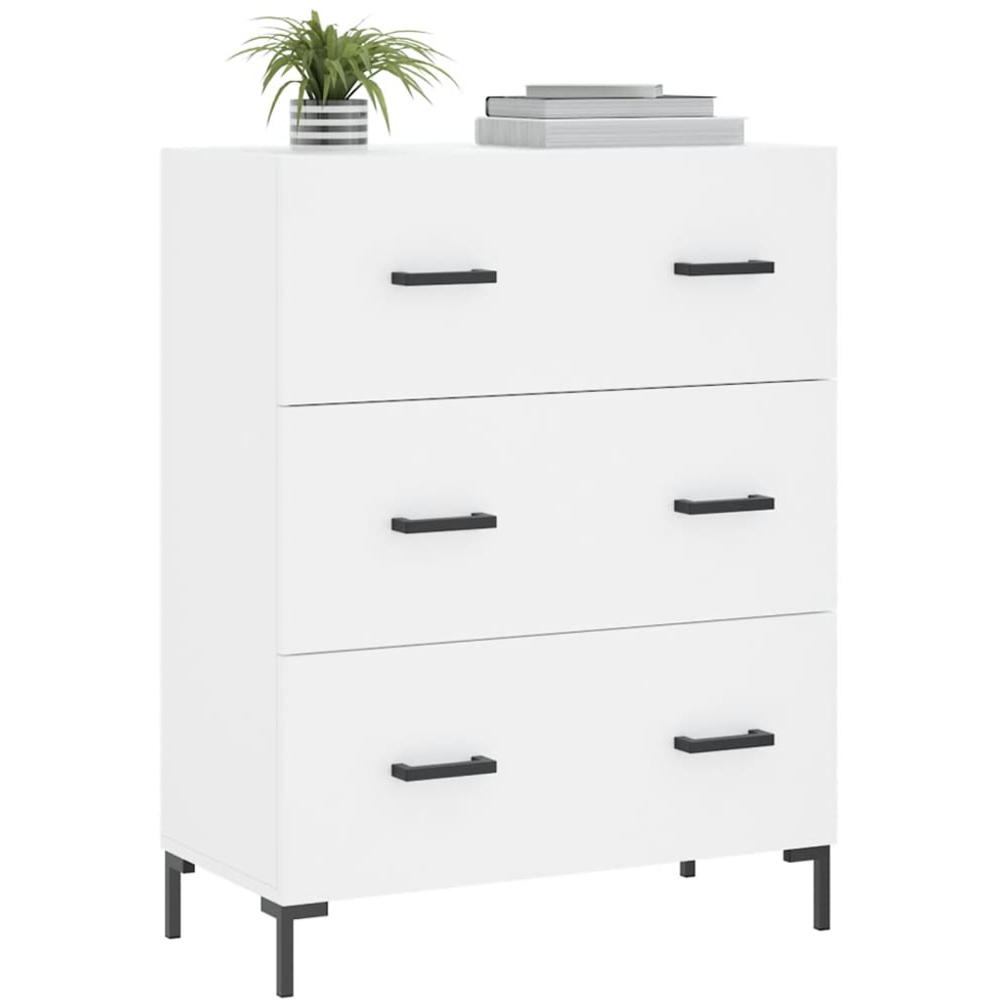 vidaXL 3 Drawer White Sideboard Image 3