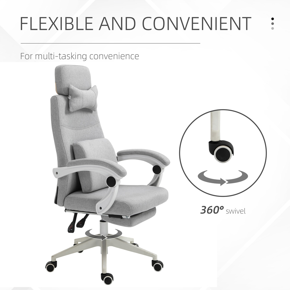 Portland Grey Swivel Recliner Office Desk Chair Image 6