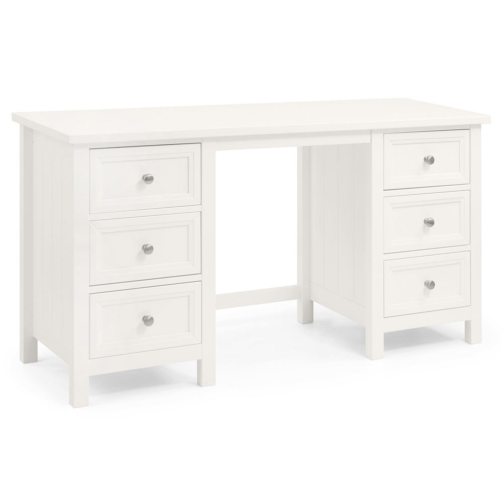 Julian Bowen Maine 6 Drawer Surf White Dressing Table Image 2