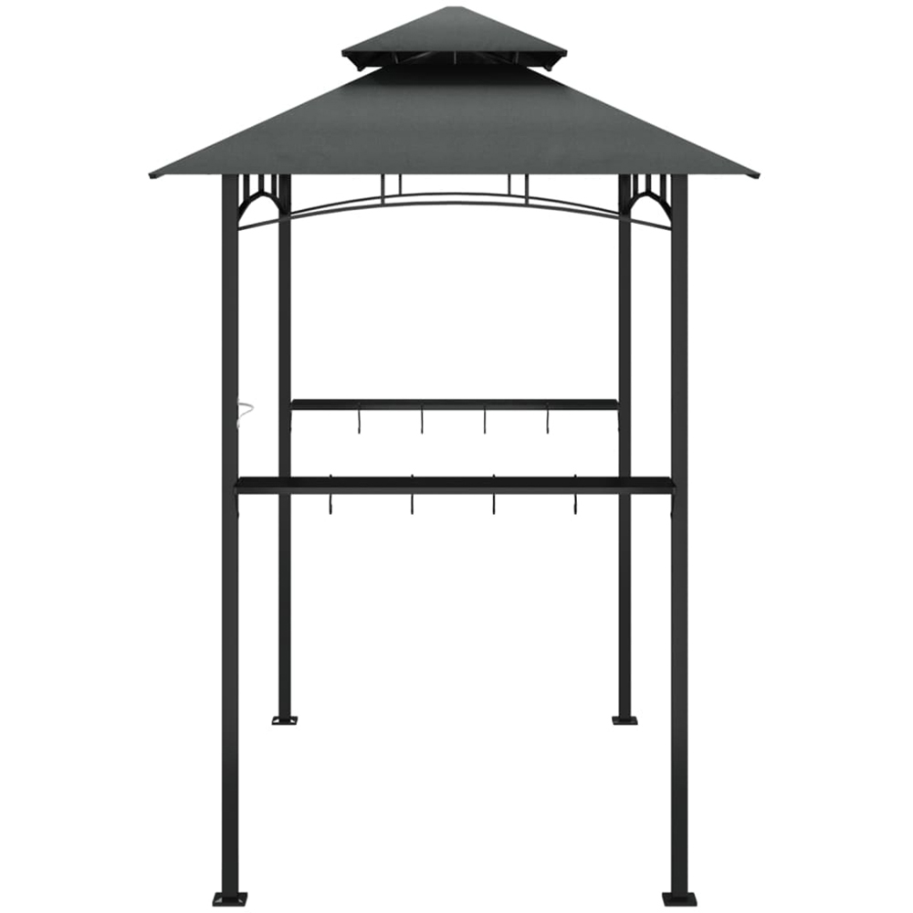 vidaXL 2.4 x 1.5m Anthracite BBQ Gazebo with Side Shelves Image 4