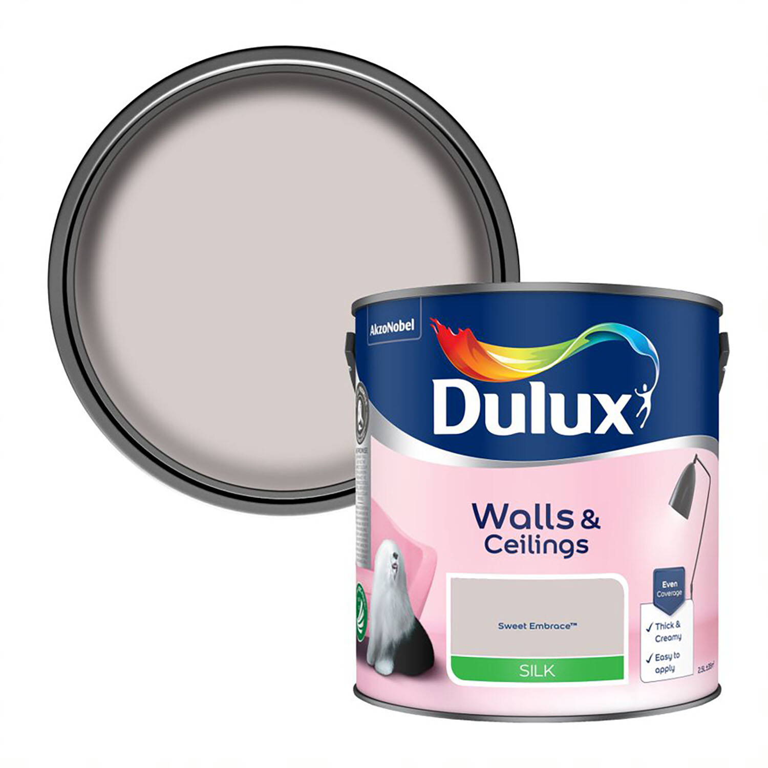 Dulux Silk Emulsion Paint - Sweet Embrace / 2.5l Image