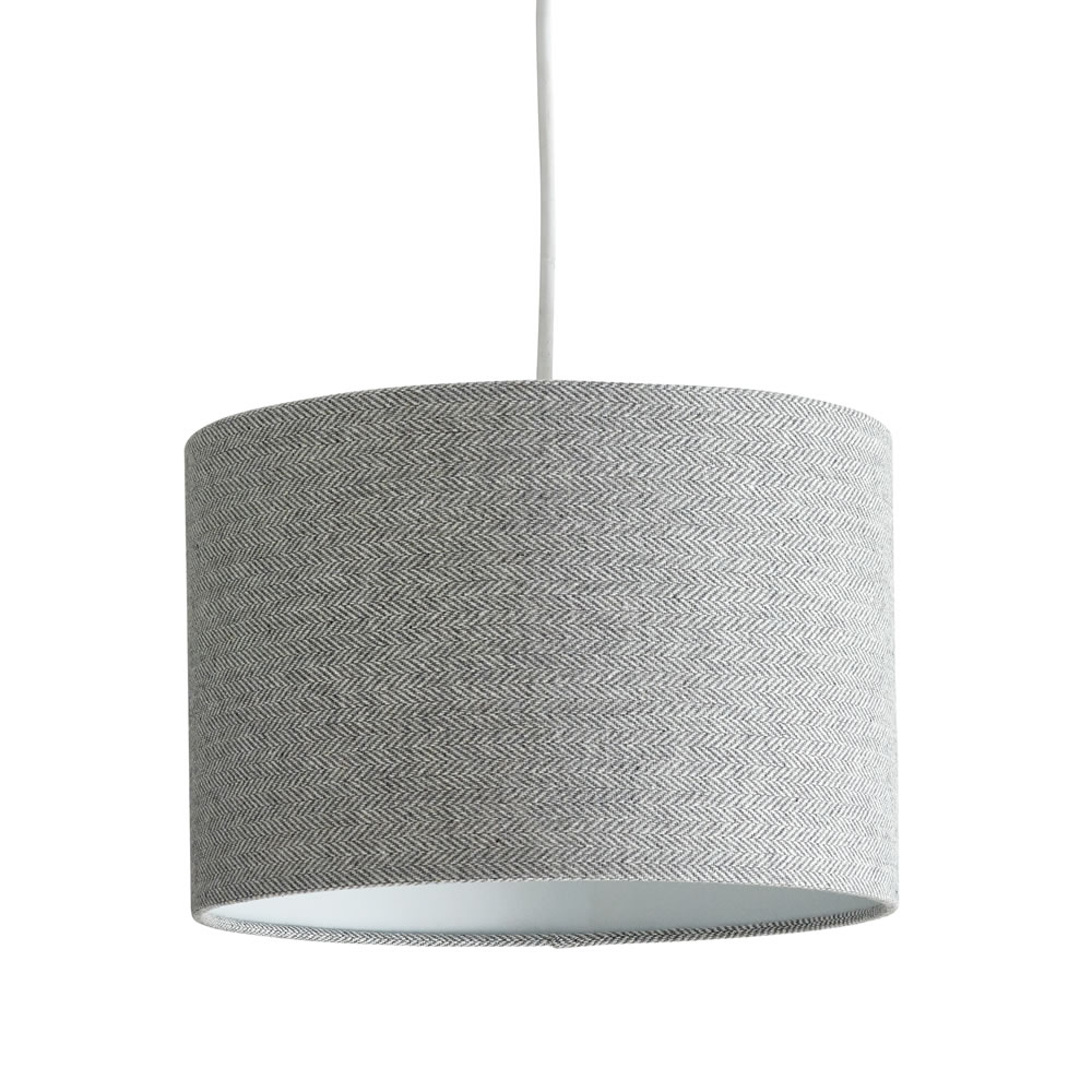 Wilko 30 x 20cm Grey Herringbone Light Shade Image 3