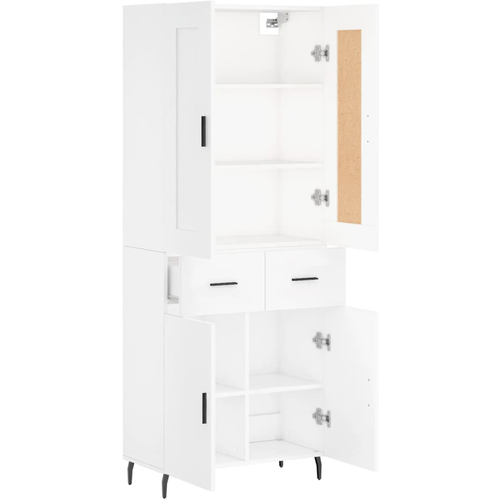 vidaXL 4 Door 2 Drawer White Highboard Image 4