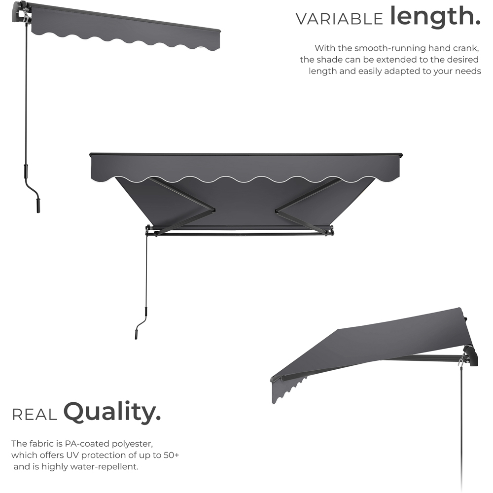 tectake Ornella Dark Grey Retractable Awning 250 x 200cm Image 4