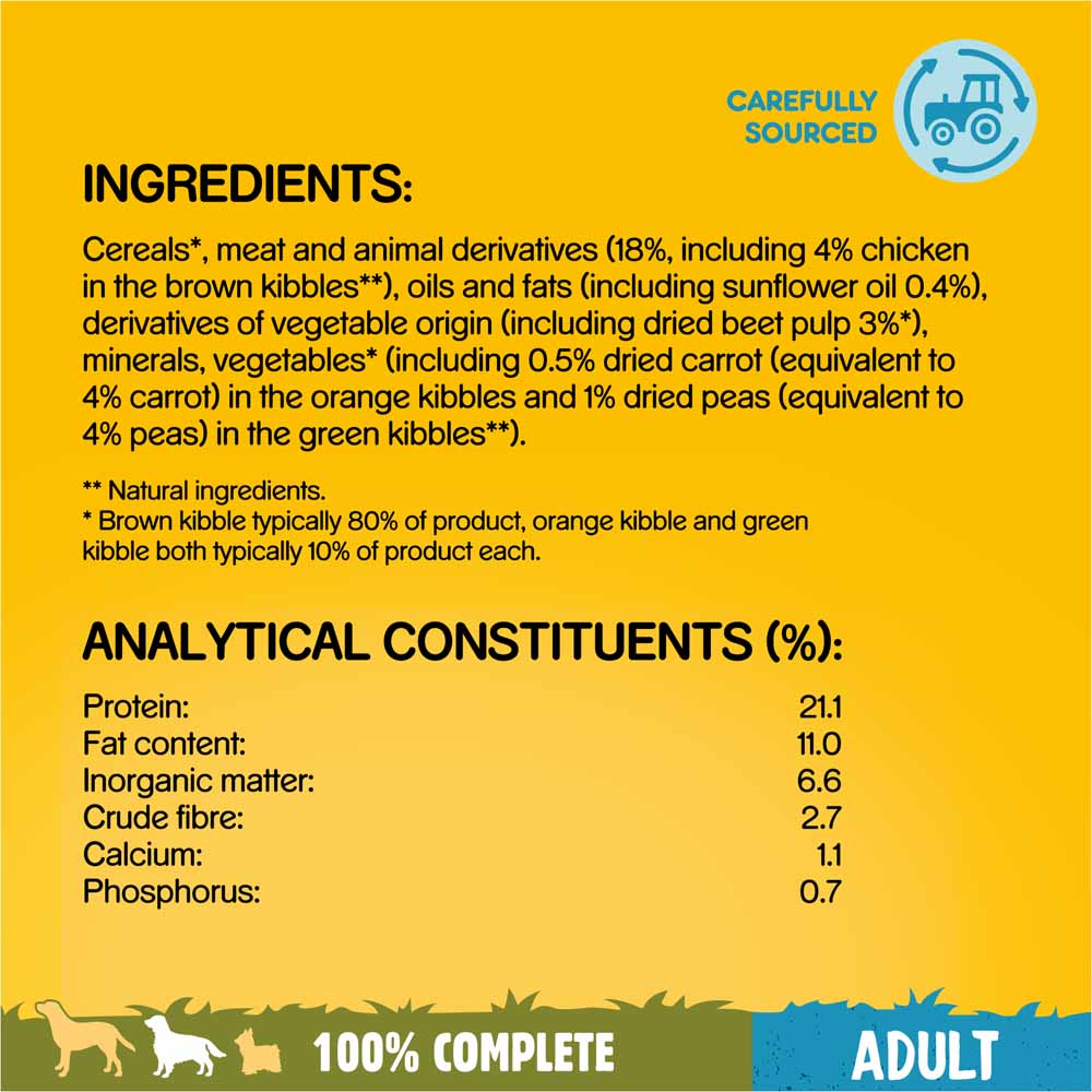 Pedigree Chicken and Vegetables Dry Adult Dog Food Case of 3 x 3kg Image 8