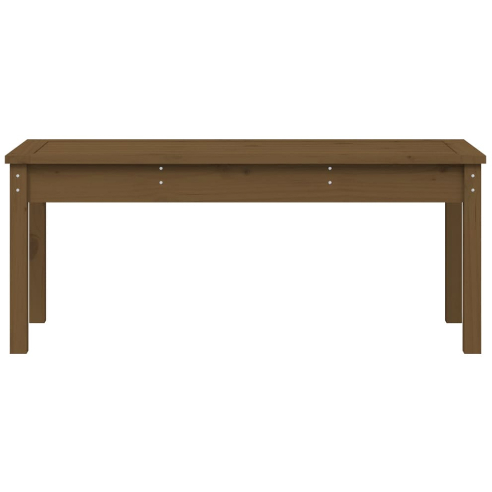 vidaXL Honey Brown Solid Pine Wood Slatted Garden Bench 109 x 44 x 45cm Image 3