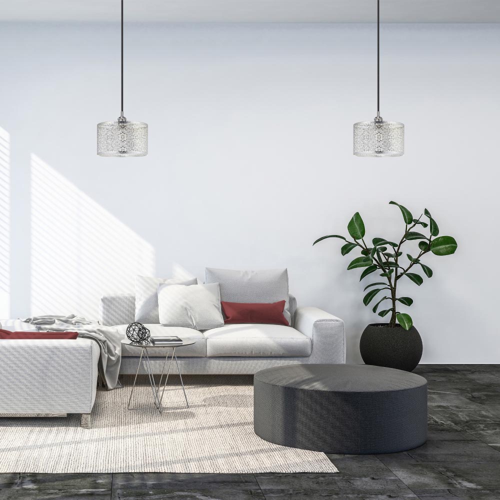 Happy Homewares Moroccan Style Ornate Shiny Silver Metal Pendant Shade Image 2