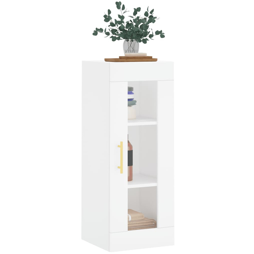 vidaXL Single Glass Door White Wall Mounted Narrow Cabinet Image 4