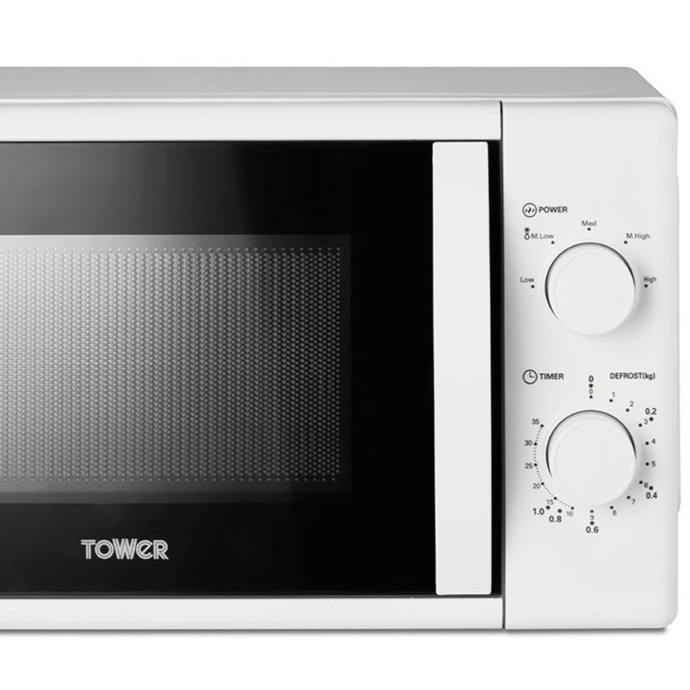 Tower T24034WHT White 20L Manual Microwave 700W Image 2