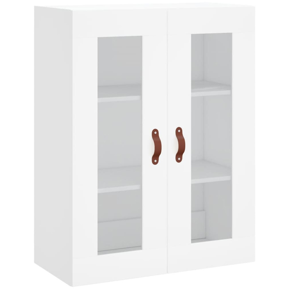 vidaXL 2 Glass Door 3 Drawer White Highboard with Metal Legs Image 5