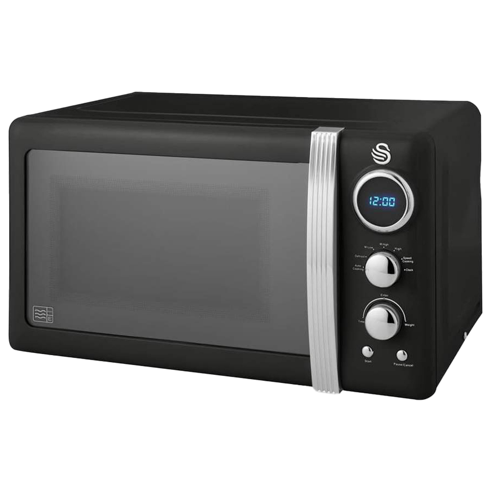 Swan SM22030LBN Black Retro Digital Microwave 20L Image 1