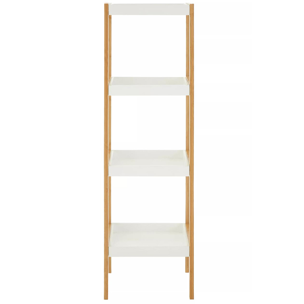 Premier Housewares Nostra 4 Shelf White and Natural Bookshelf Image 3