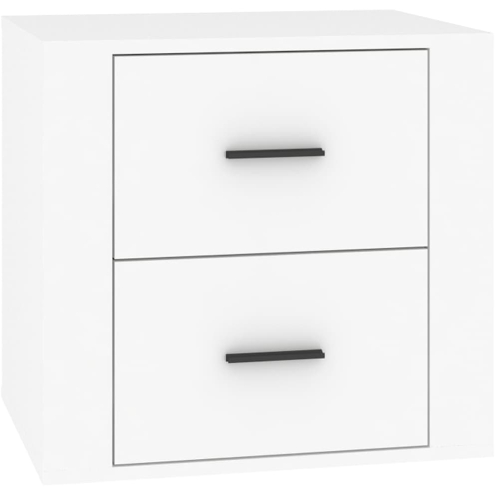 vidaXL 2 Drawer White Bedside Cabinet Image 2