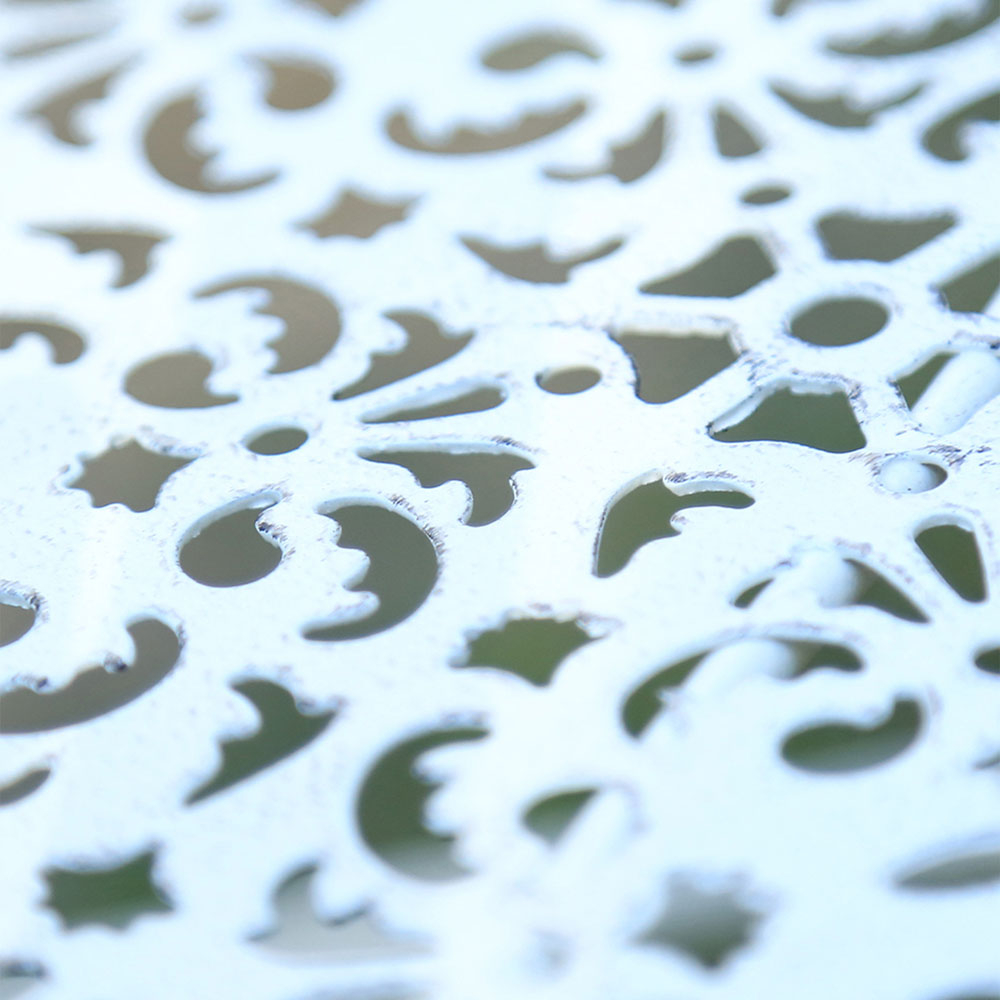 GlamHaus Andalusia Antique White Garden Bench Image 6