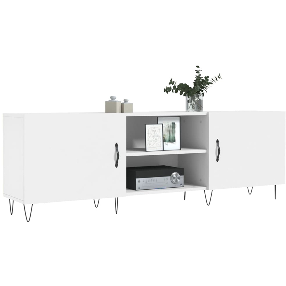 vidaXL 2 Door 2 Shelf White TV Cabinet Image 3