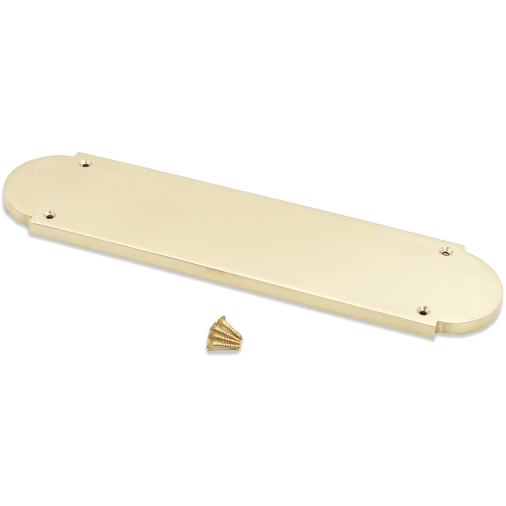 Spira Brass Victorian Half-Round Polished Brass Finger Plush Plate 300mm Image 3
