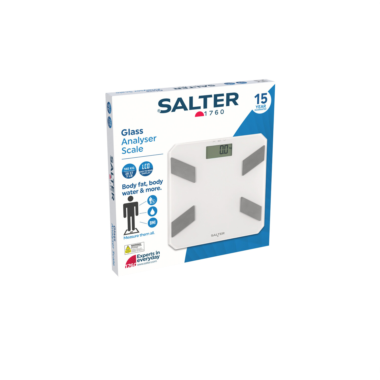 Salter Glass LCD Analyser Scale White Image 4