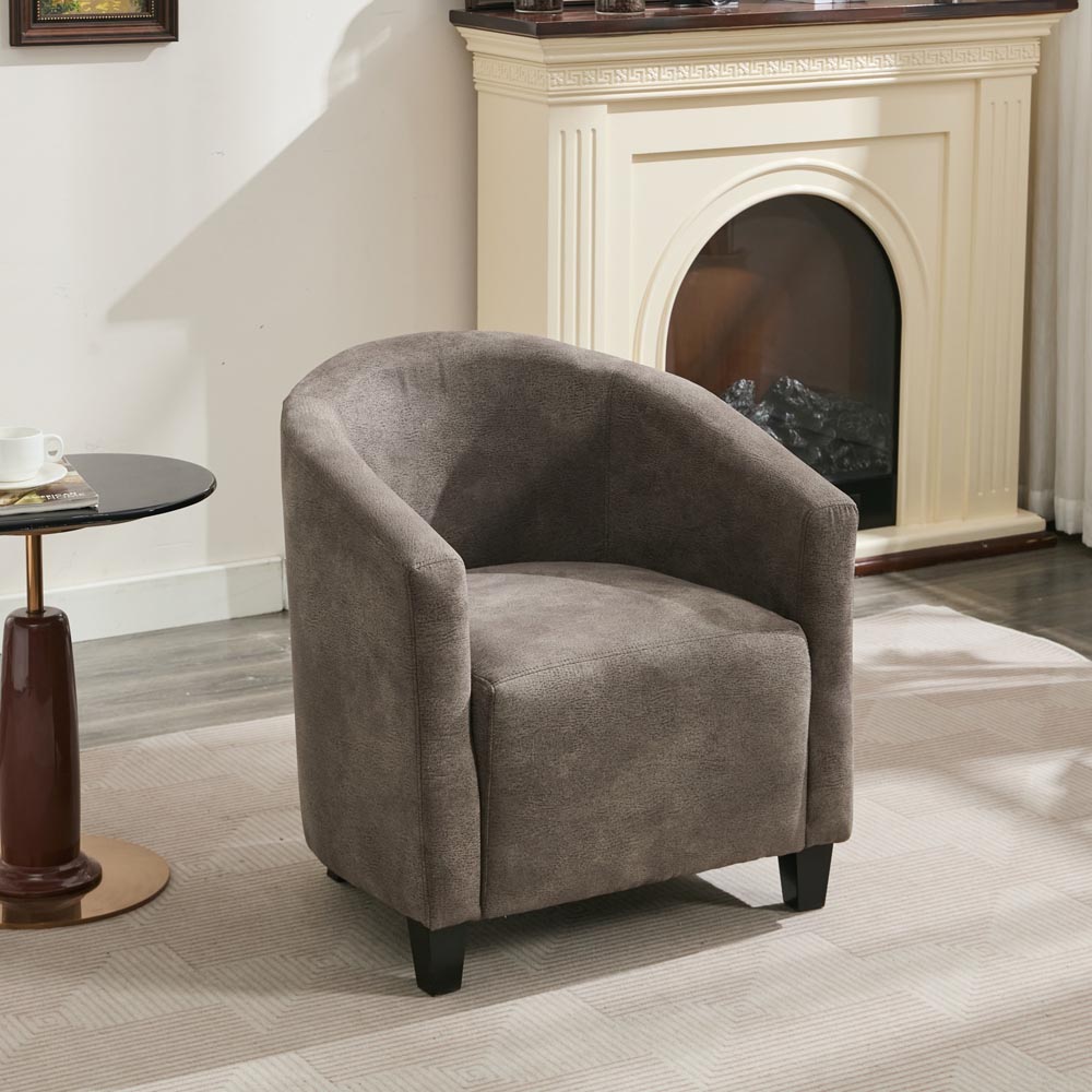 Furniture One Grey Bronzing Fabric Upholstered Tub Chair Image 4
