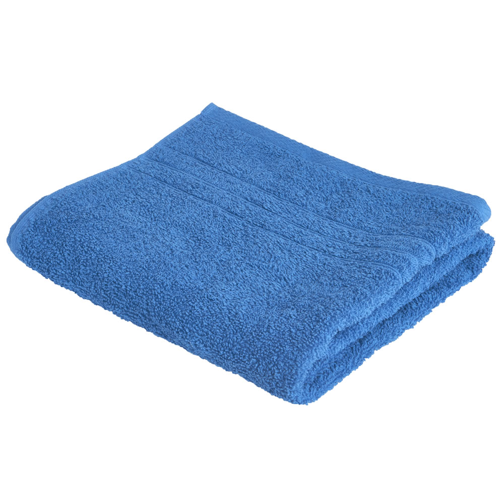Wilko Deep Blue 100% Cotton Hand Towel Image 1