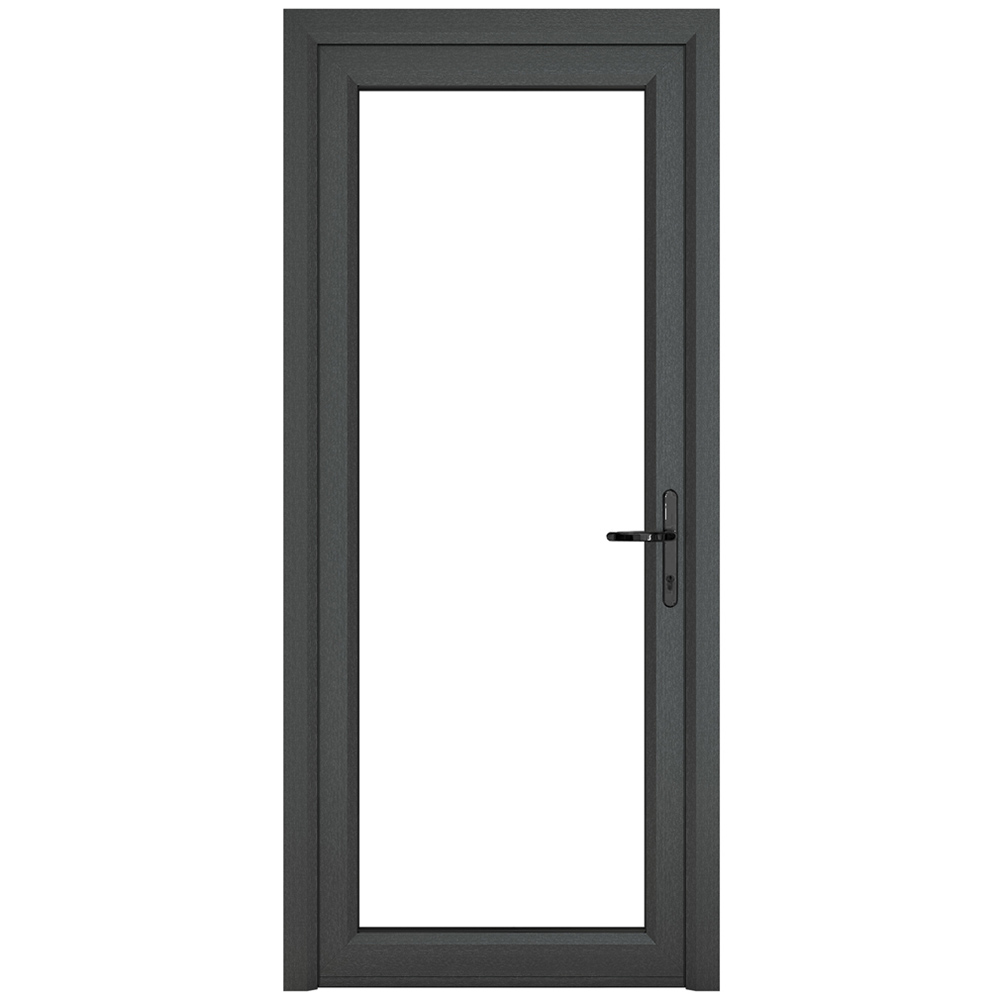 Crystal uPVC Triple Glazed Door Full Glass Left hand Grey White Clear Glass 920x2090mm Image 1