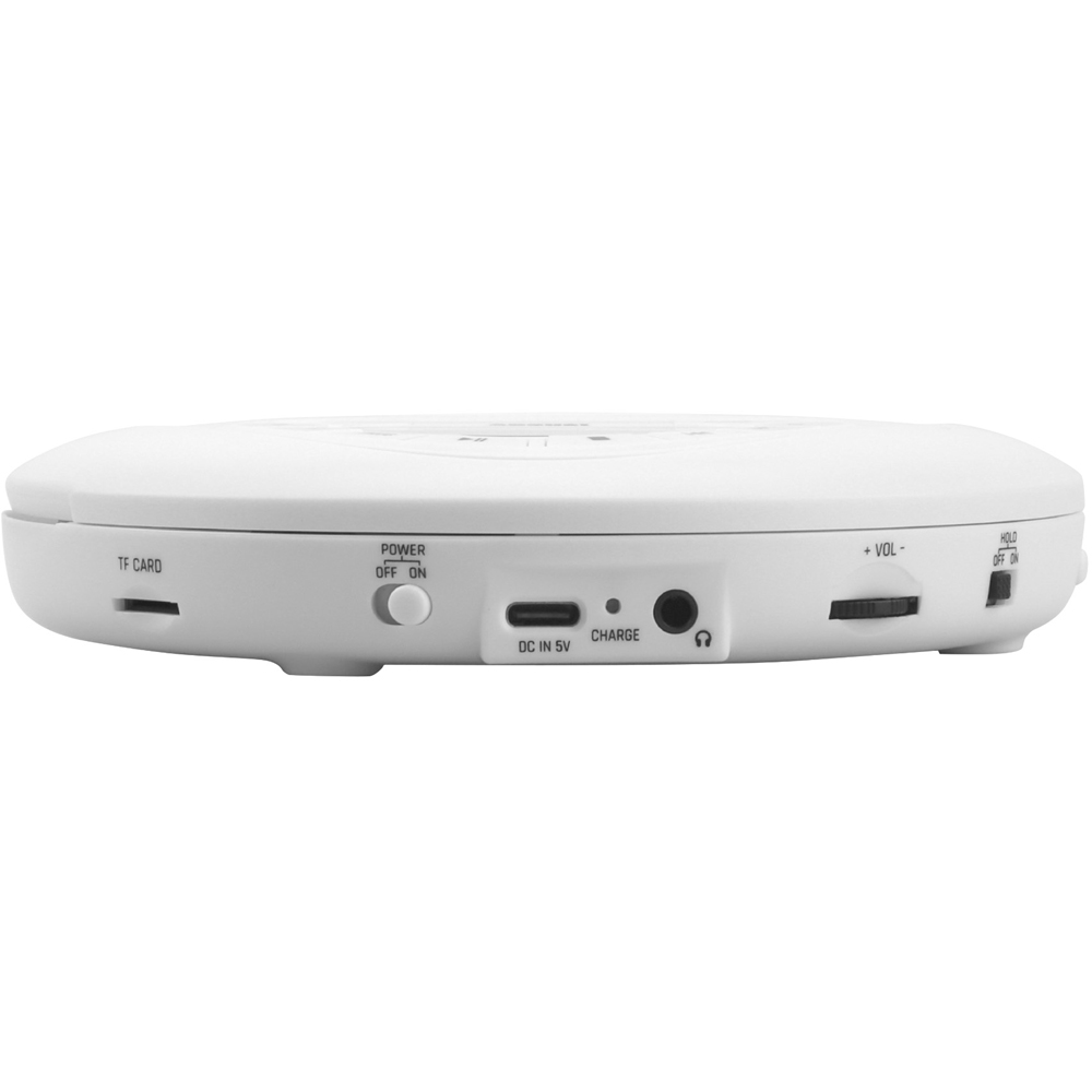August SE10 White Rechargeable Dual Stereo Speaker Portable CD Player with Earphones Image 4