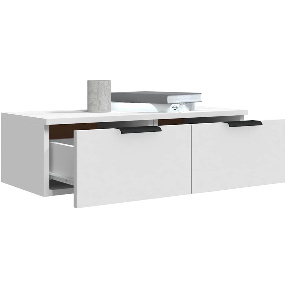 vidaXL 2 Drawer White Wall Cabinet Set of 2 Image 5