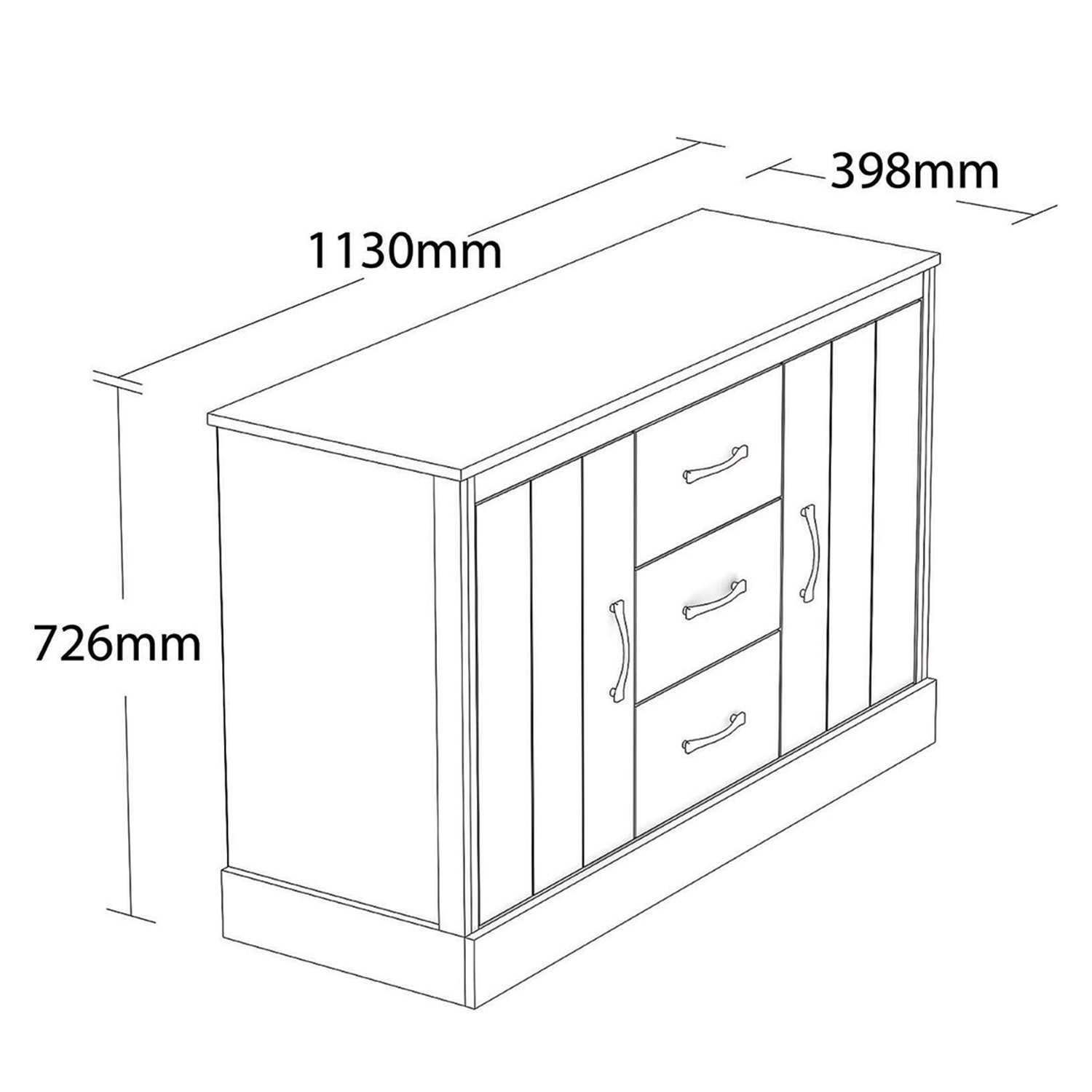 Camford 2 Door 3 Drawer Sideboard Image 2