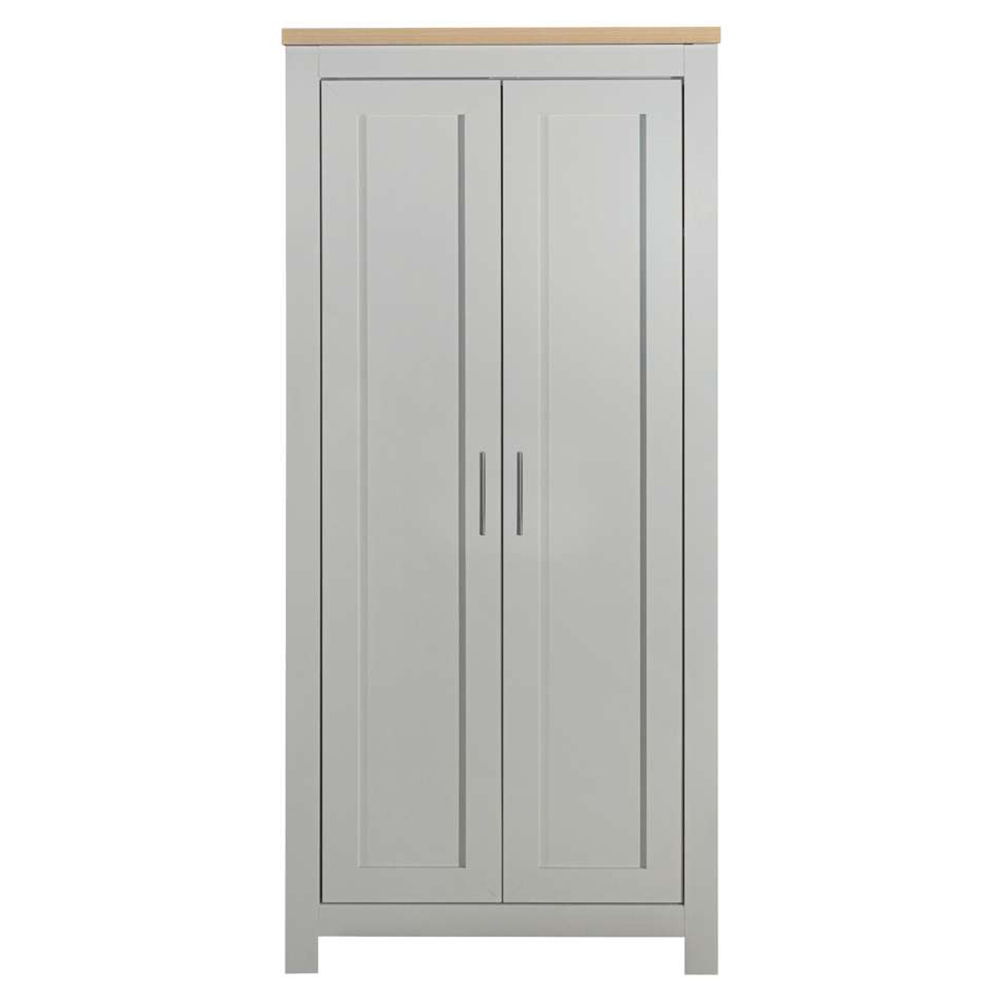 Highgate 2 Door Grey and Oak Wardrobe Image 3
