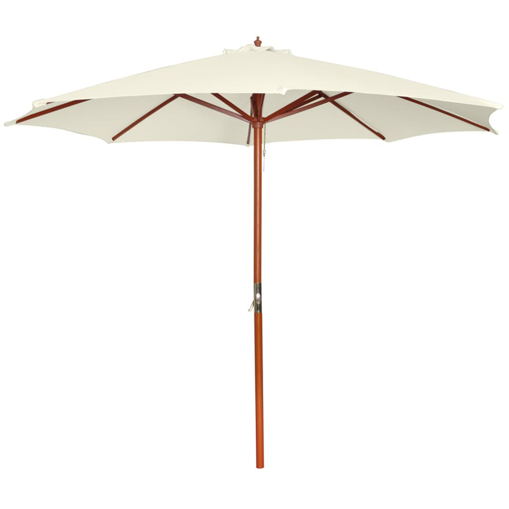 vidaXL Sand White Garden Parasol 3m Image 1