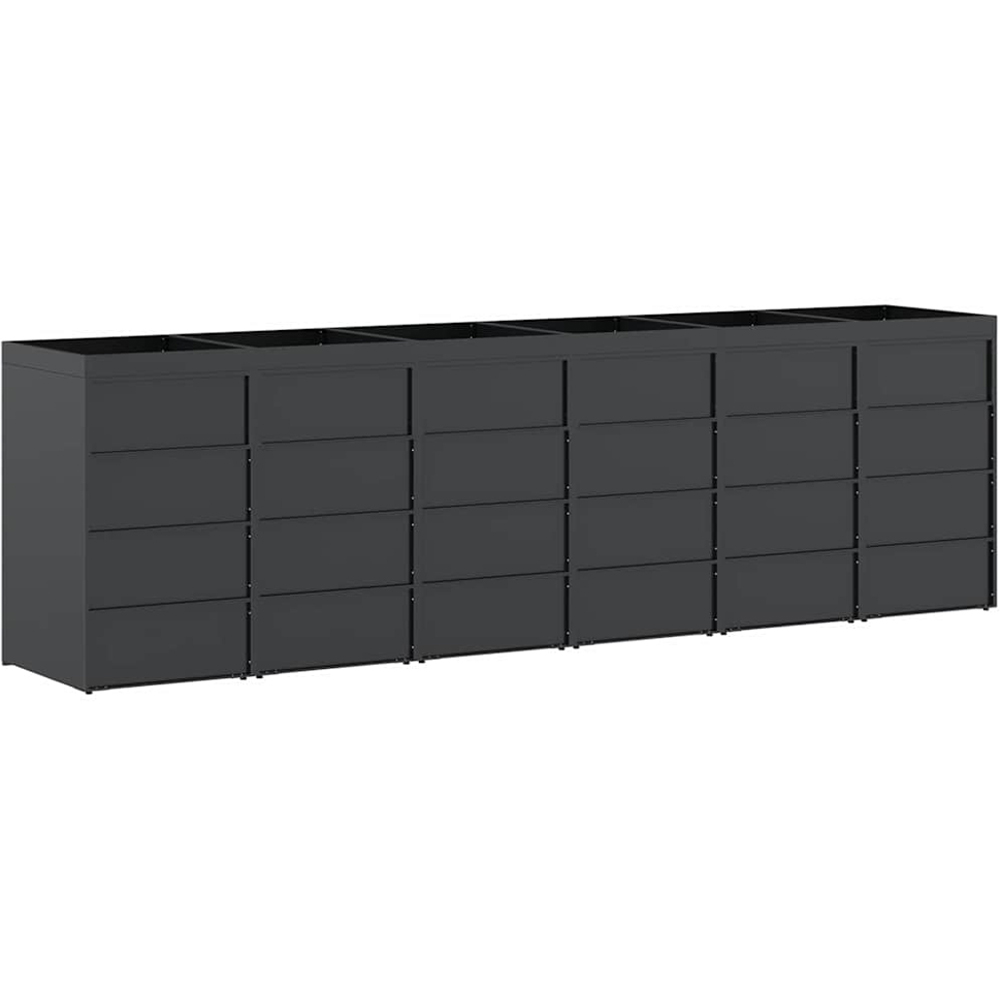 vidaXL Anthracite 6 Wheelie Bin Storage Shed with Planter Roof Image 6