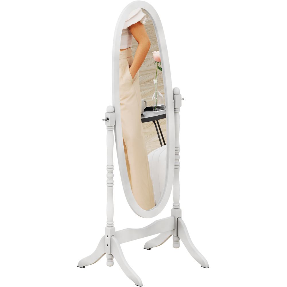 Vida Designs Nishano White Cheval Mirror Image 1