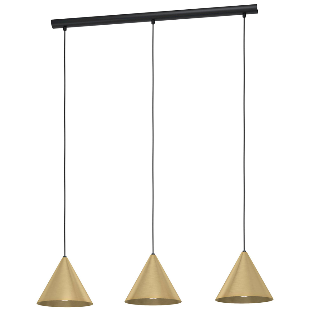 EGLO Narices 3L Brushed Black and Gold Pendant Light Image 1