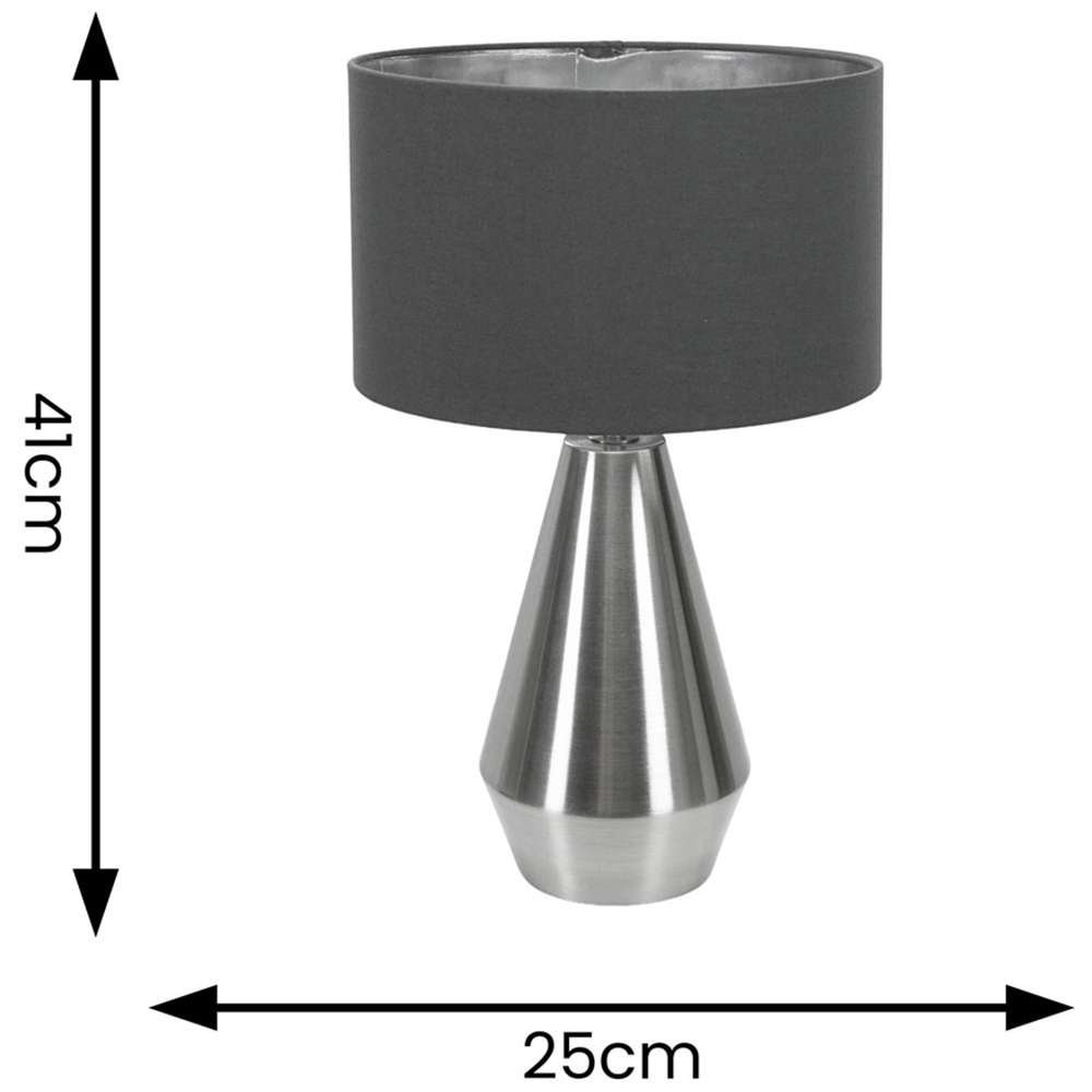 ValueLight Jax Charcoal Chrome Inner Shade Chrome Dimmable LED Touch Table Lamp Image 4