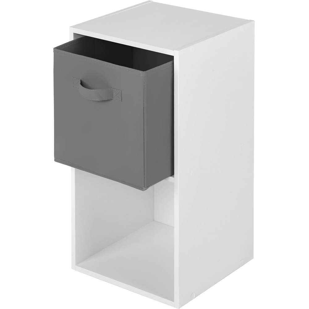 Jane 2 Shelf White Cube Storage Unit with Basket Image 5