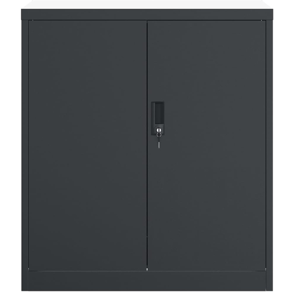 vidaXL 2 Door 2 Shelf Anthracite Steel Lockable File Cabinet Image 3