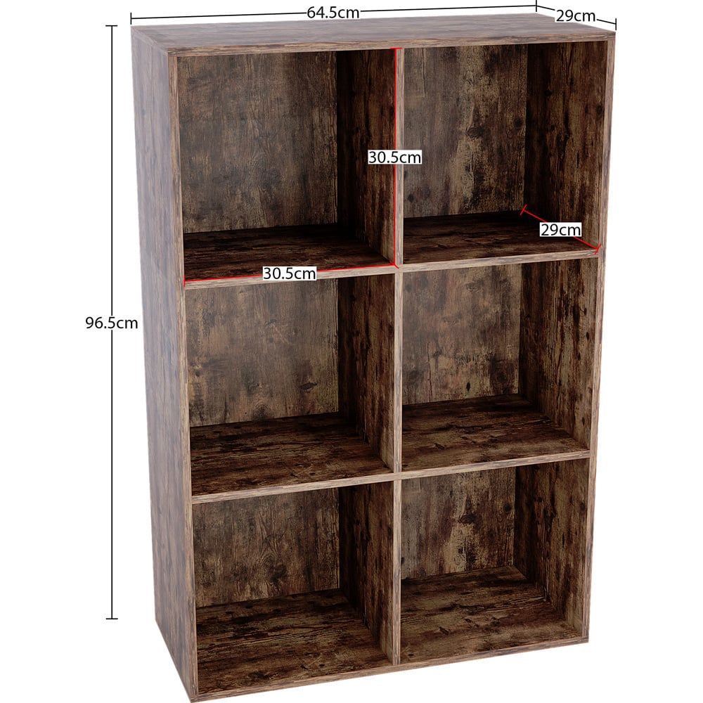 Vida Designs Durham 6 Shelf Dark Wood Cube Storage Unit Image 7