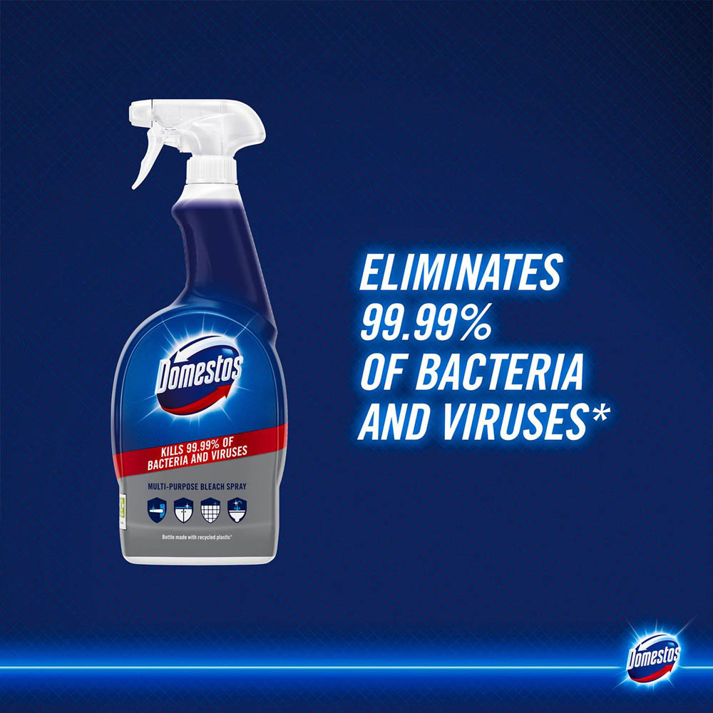 Domestos Multipurpose Bleach Surface Cleaner Disinfectant Spray 700ml 12 Pack Image 4