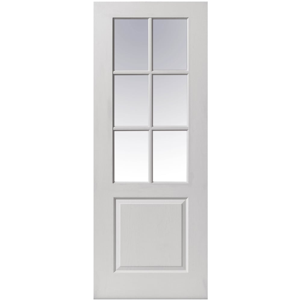 JB Kind Faro Moulded White Glazed Internal Door 1981 x 762mm Image 1