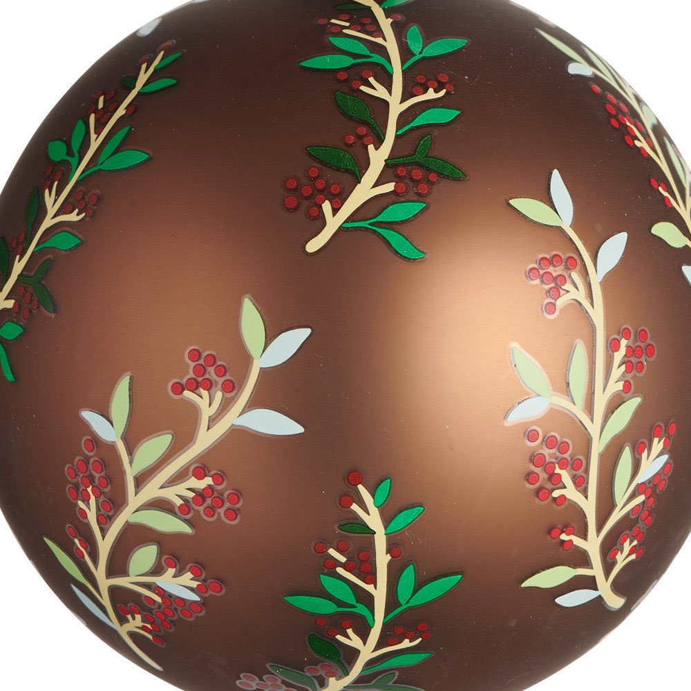 Wilko 2 Pack Winter Bronze Foliage Bauble Wilko