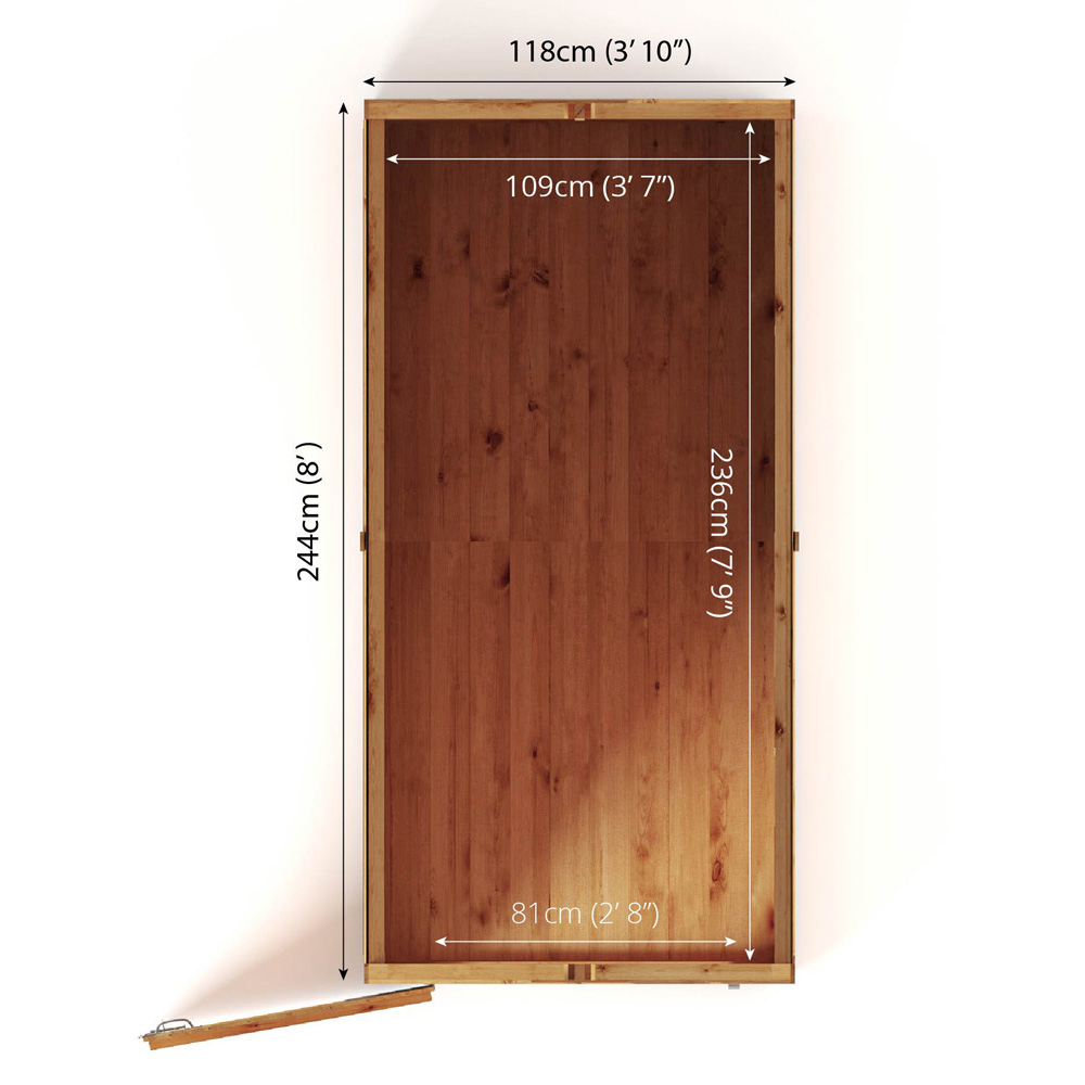 Mercia Woodsman 8 x 4ft Shiplap Glass Apex Shed Image 7