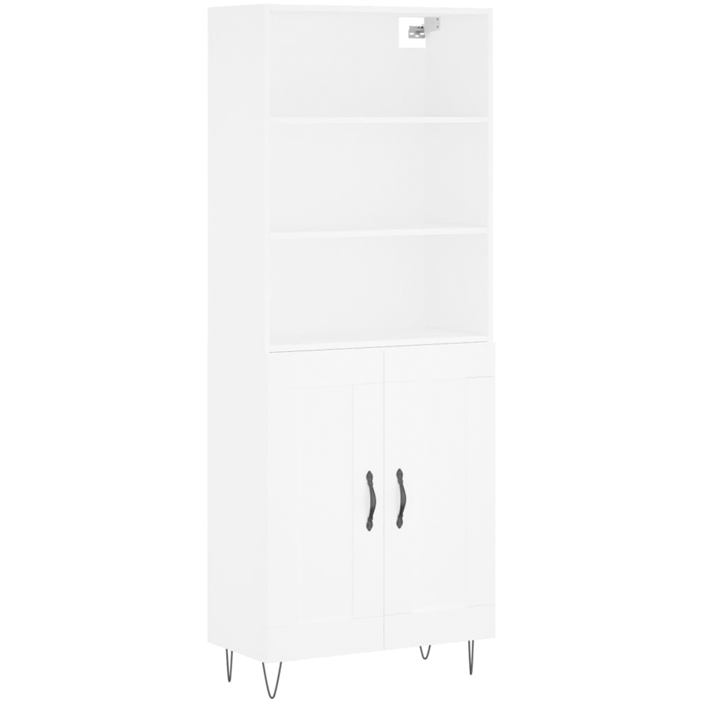 vidaXL 2 Door 3 Shelf White Highboard Image 2