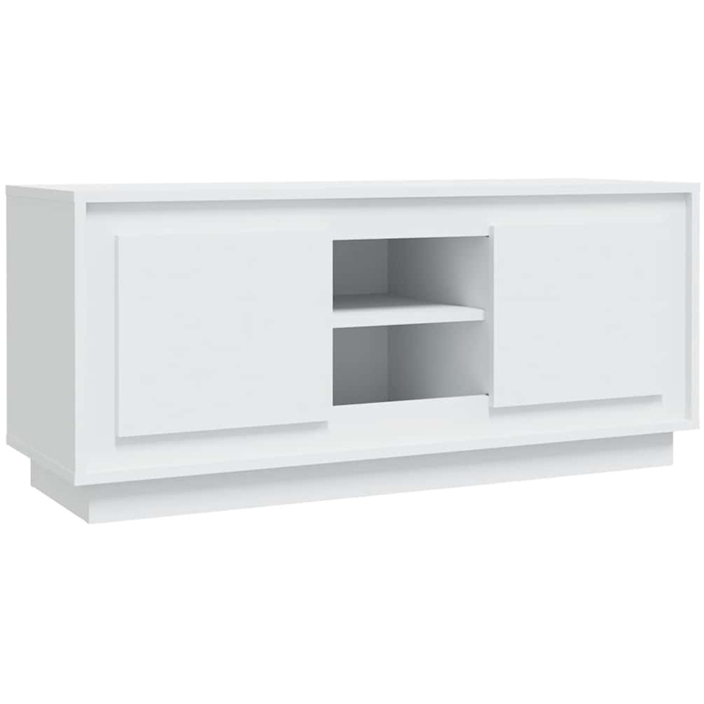 vidaXL 2 Door 2 Shelf White TV Cabinet Image 2