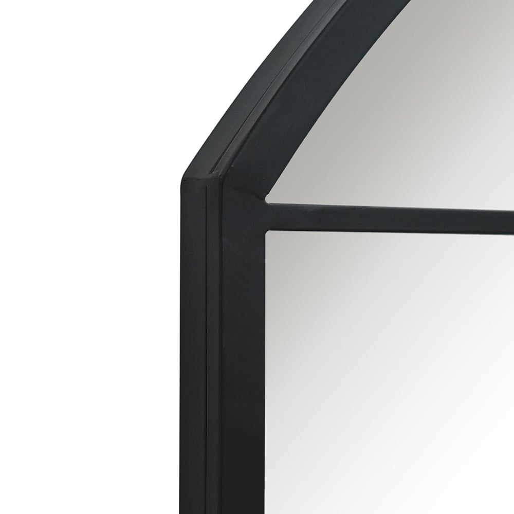MirrorOutlet The Arcus Black Metal Arched Window Wall Mirror 174 x 85cm Image 6