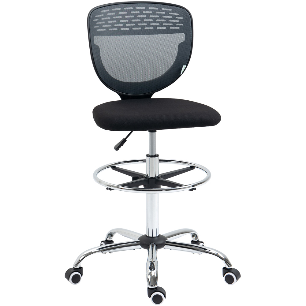 Portland Grey Mesh Draughtsman Drafting Office Chair Image 2