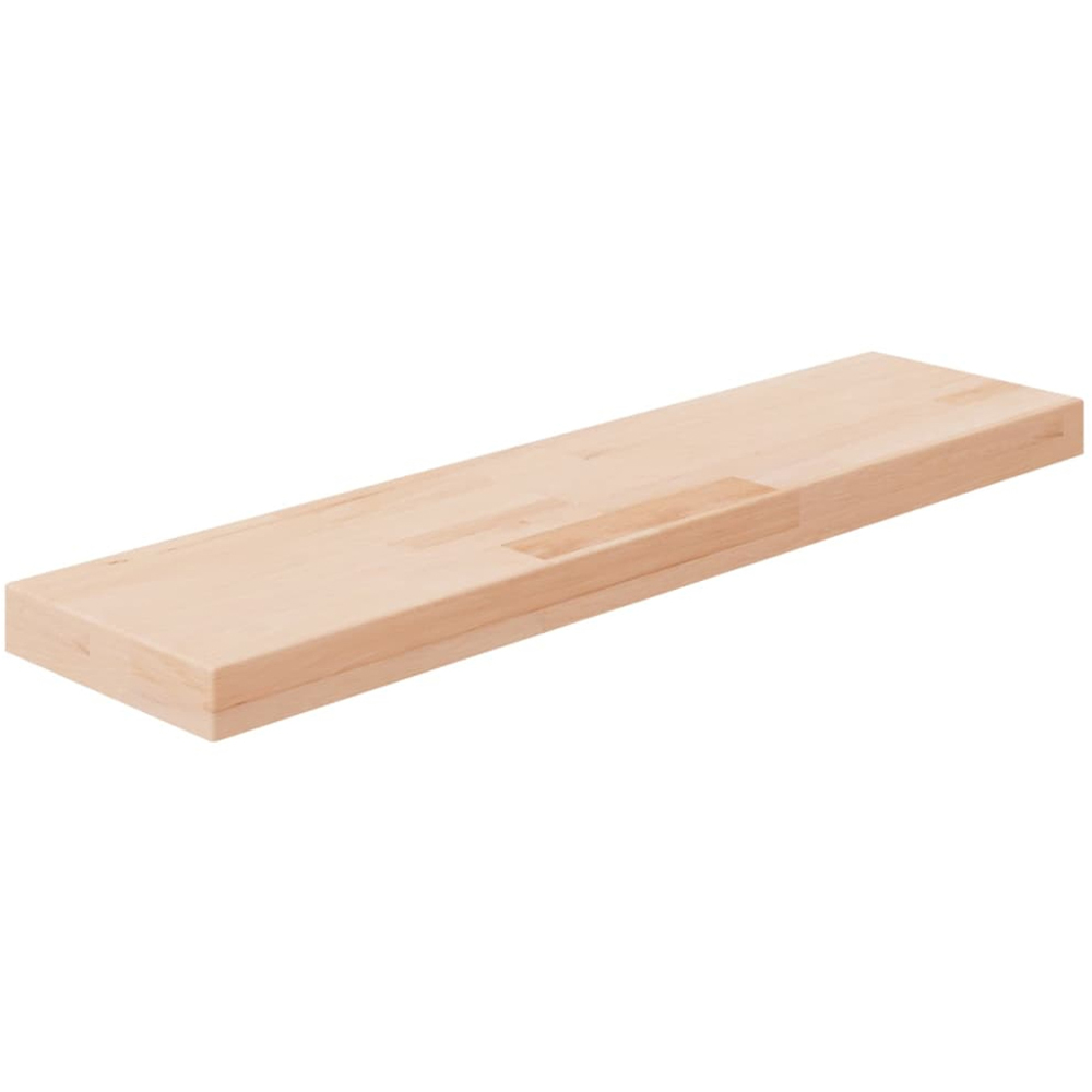 vidaXL 80 x 20 x 4cm Untreated Solid Wood Oak Shelf Board Image 1