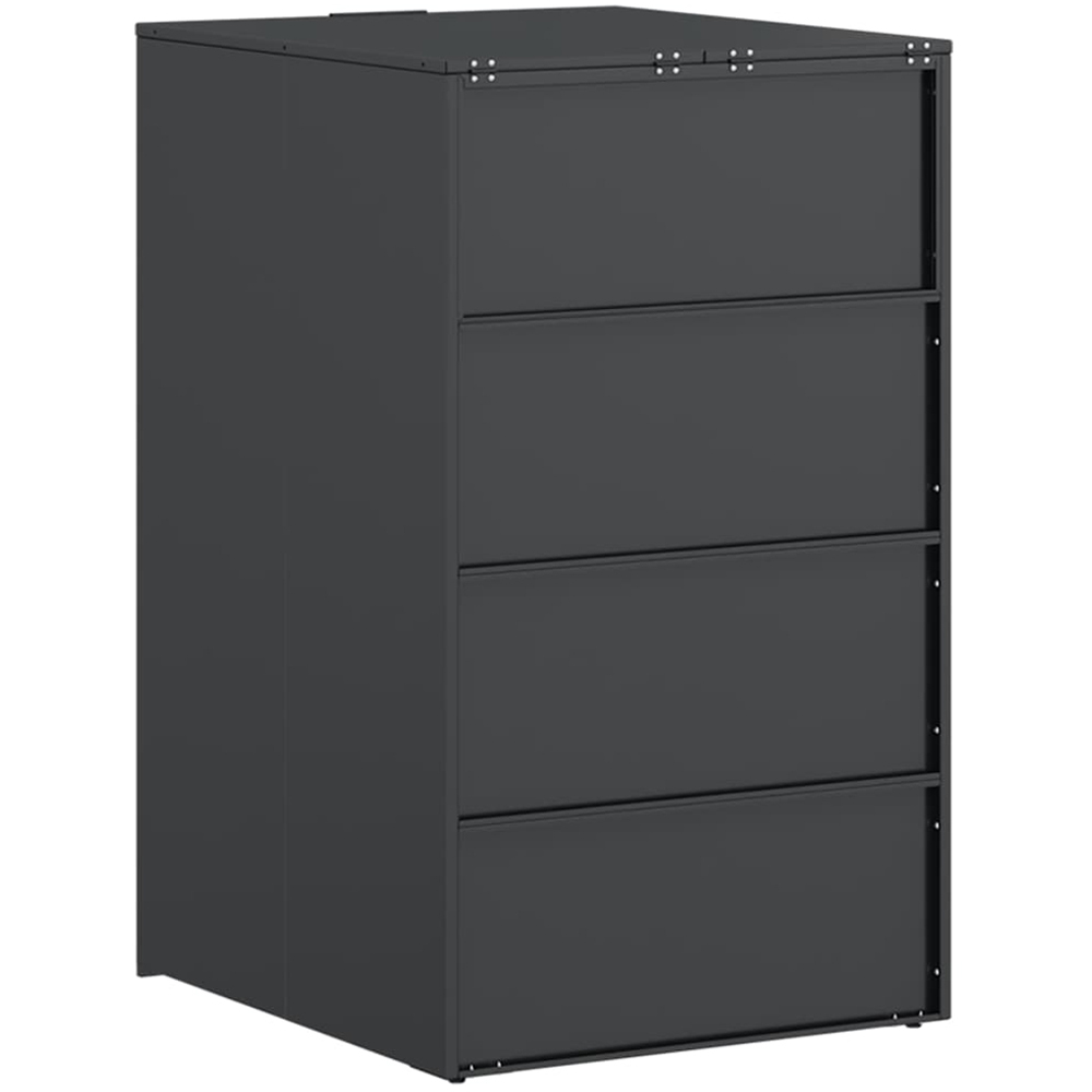 vidaXL Anthracite and Brown Wheelie Bin Storage Shed Image 4