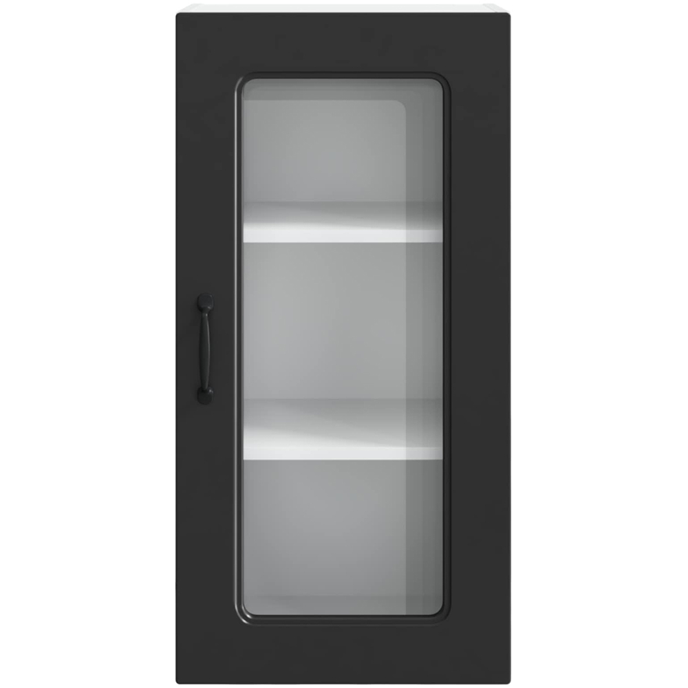 vidaXL Kalmar Single Door Black Wall Kitchen Cabinet Image 4