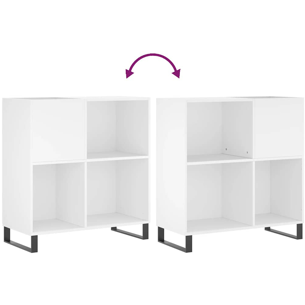 vidaXL 3 Shelf White Record Cabinet Image 7
